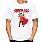 Футболка мужская с графическим принтом, топ в стиле Харадзюку, рубашка с принтом Super Dad, уличная одежда, на лето