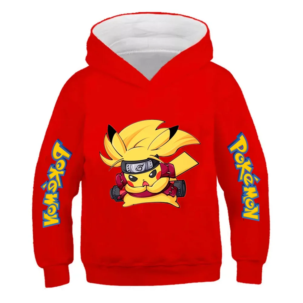 

Baby Boys Pikachu Hoodies Pokemon Kids Cartoon Pullovers For Boys Cotton Long Sleeve Sweatshirt Tops 4-14 Years Kids Clothing