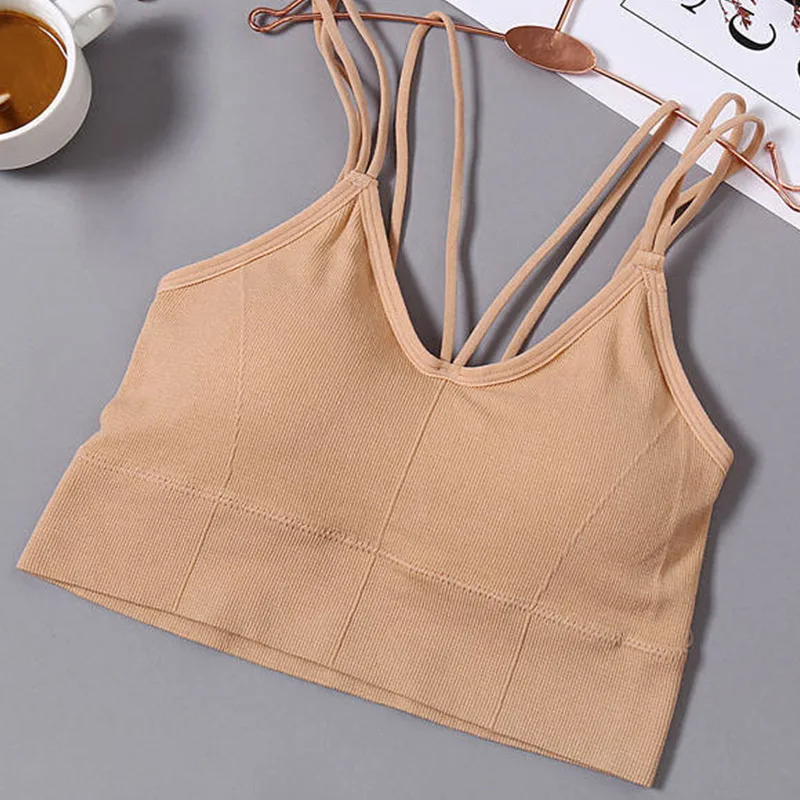 style2 apricot Сексуальные топы на бретелях для женщин, базовые Топы, уличная одежда, топ без рукавов, женский топ,белый лиф топ,бюстгалтер топ в бельевом стиле - Color: style2 apricot