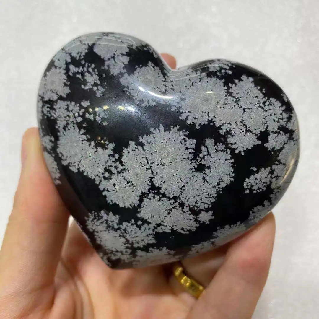 

Natural Snowflake Obsidian Crystal Love Aura Healing Home Room Decoration Energy Gem Gift