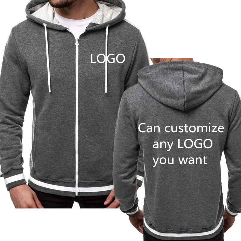 Куртка мужская с забавным принтом флисовая уличная одежда капюшоном на молнии