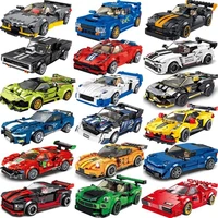 city vehicle racing car speed champion building blocks racer figures sports car moc model educational brick kids toys