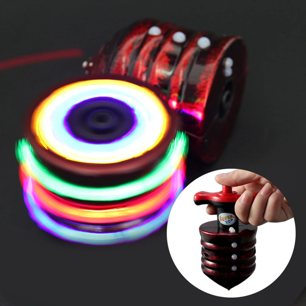 LED Flashing Spined Top Music Gyroscope Gyro Peg Toy Kids Gift Party Supplies New