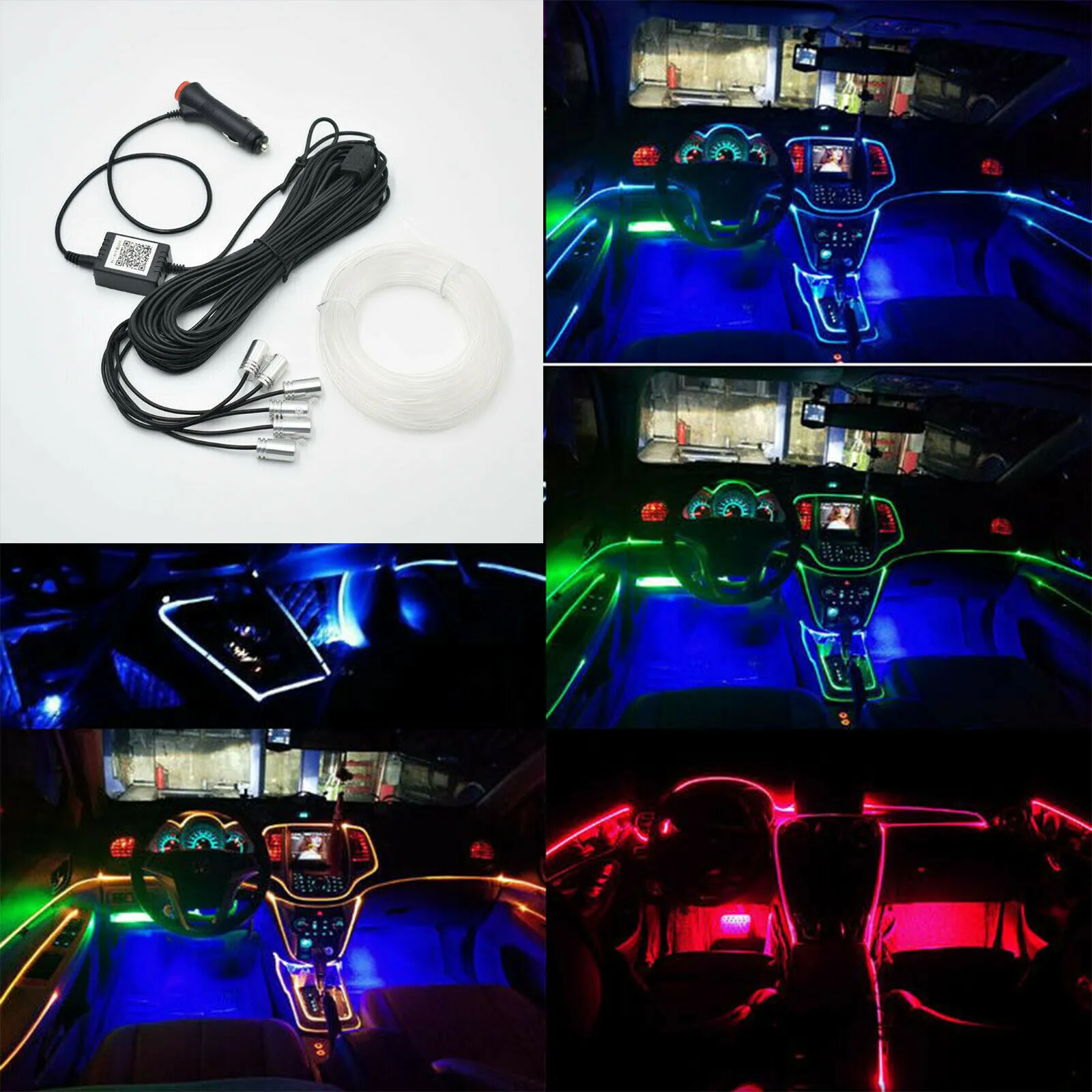 

Flexible Light Strip Interior RGB LED Light 8M APP Accessories Atmosphere