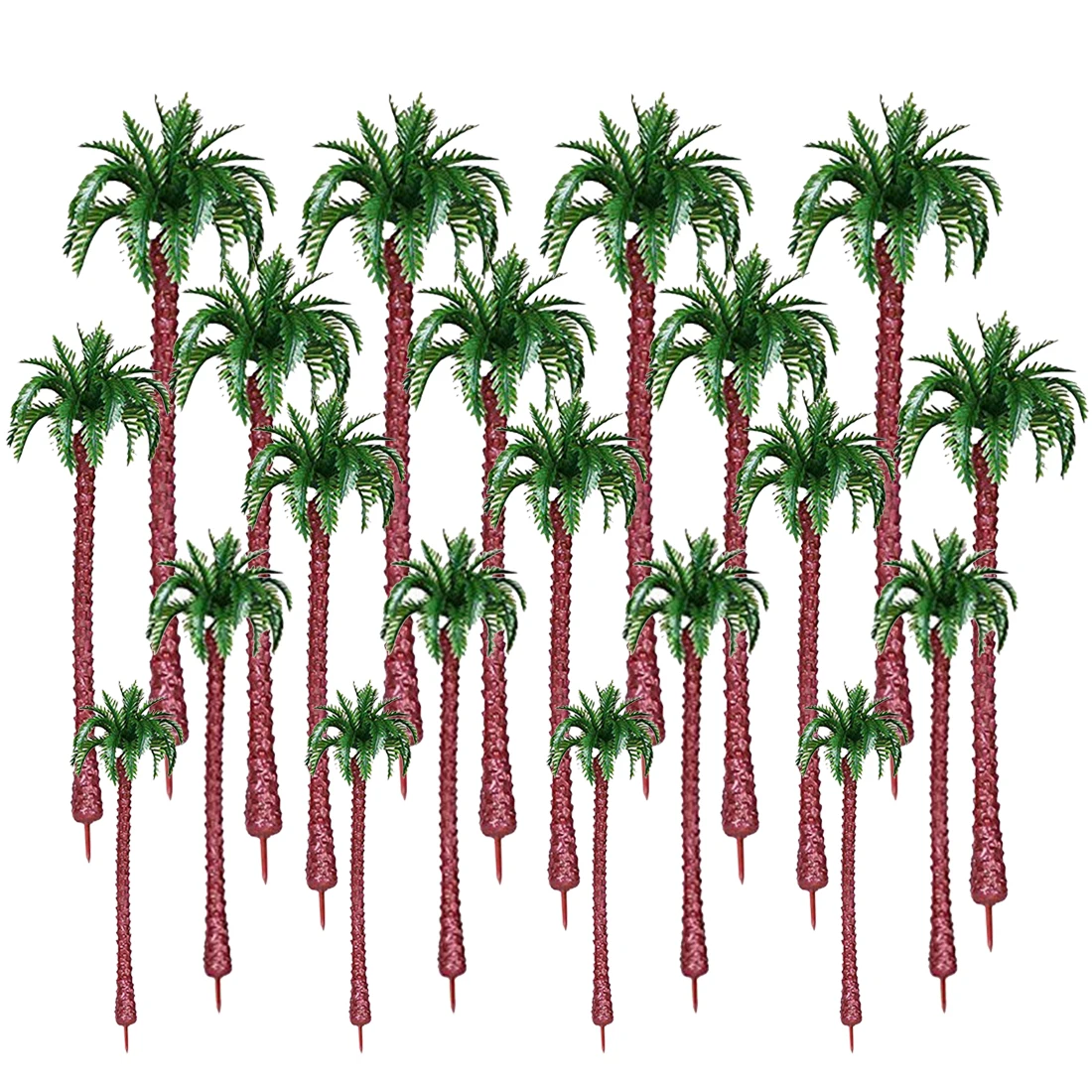 

20pcs 5.5-19cm(2.16-7.48inch)Plastic Coconut Palm Tree Train Railroad Architecture Diorama Tree Model Building Kits Toys