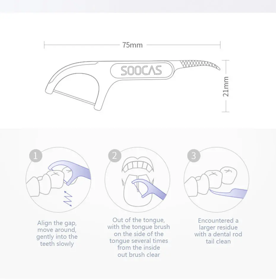 

Xiaomi Soocare Dental Floss Daily Tooth Cleaning Professional Superfine Dental Floss Quality Teeth Floss Cleaning Clean Teeth