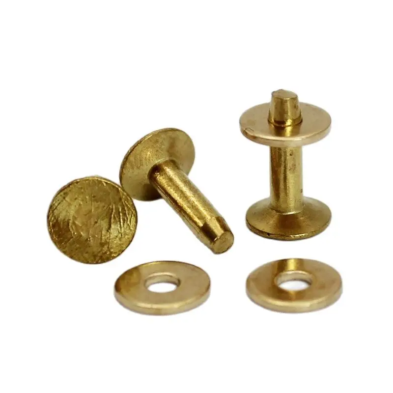 10pcs Cap Diameter 9mm,Shank Length 12mm,Rivets For Leather Brass