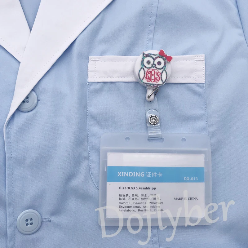 Милая сова выдвижной пластиковый держатель для бейджей студентов медсестер