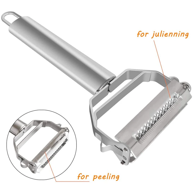 2 In1 Нержавеющая сталь картофеля Терка жульен овощечистка Кухня аксессуары