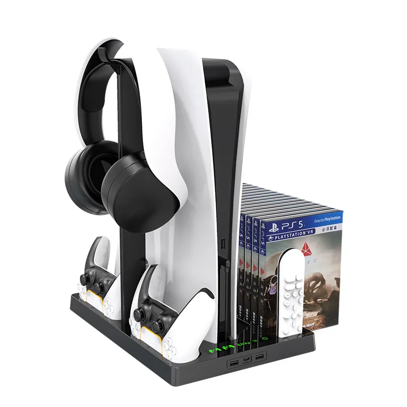 

Универсальное многофункциональное охлаждающее основание для консоли PlayStation 5 с держателем для хранения дисков, Зарядные наушники с двумя с...