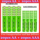AA + AAA перезаряжаемая щелочная батарея AA 1,5 в 3800 мАч1,5 в AAA 3000 мАч, фонарик, игрушки, часы, mp3-плеер, замена никель-металлогидридной батареи