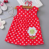 toddler girl dresses pure cotton 0 18m baby dot flower summer vest sleeveless a line princess clothes