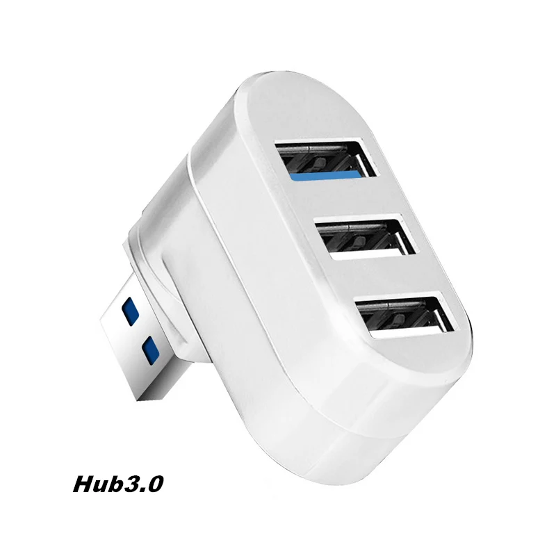 3 Port Multi 2.0/3.0 USB Hub Mini USB Hub High Speed Rotate Splitter Adapter For Laptop Notebook For PC Computer accessories - Цвет: white 3.0