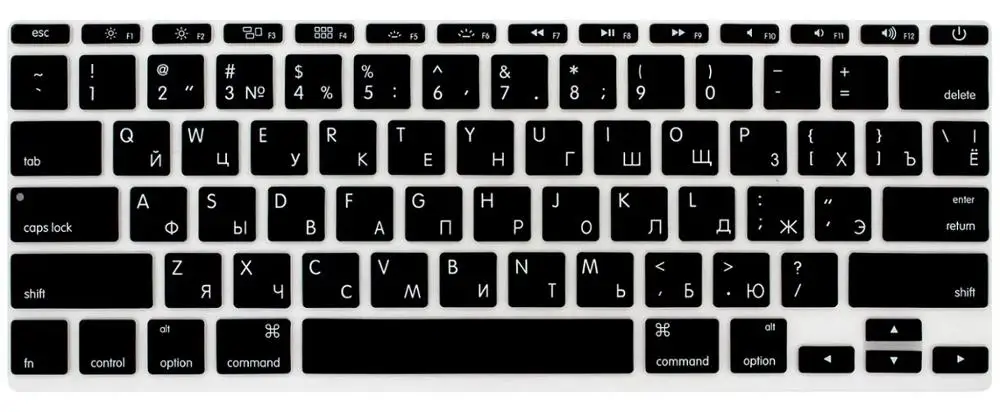 Черная накладка на клавиатуру A1370 A1465 11 6 дюйма русская и английская раскладка