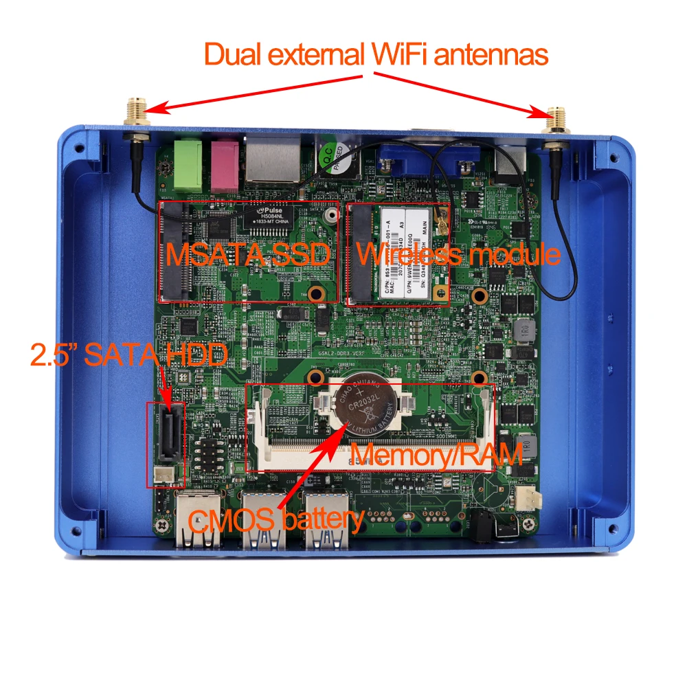Безвентиляторный мини-ПК Eglobal Intel Core i7 i5 7200U i3 7100U системный блок Windows 10 Pro DDR4/DDR3 2 4