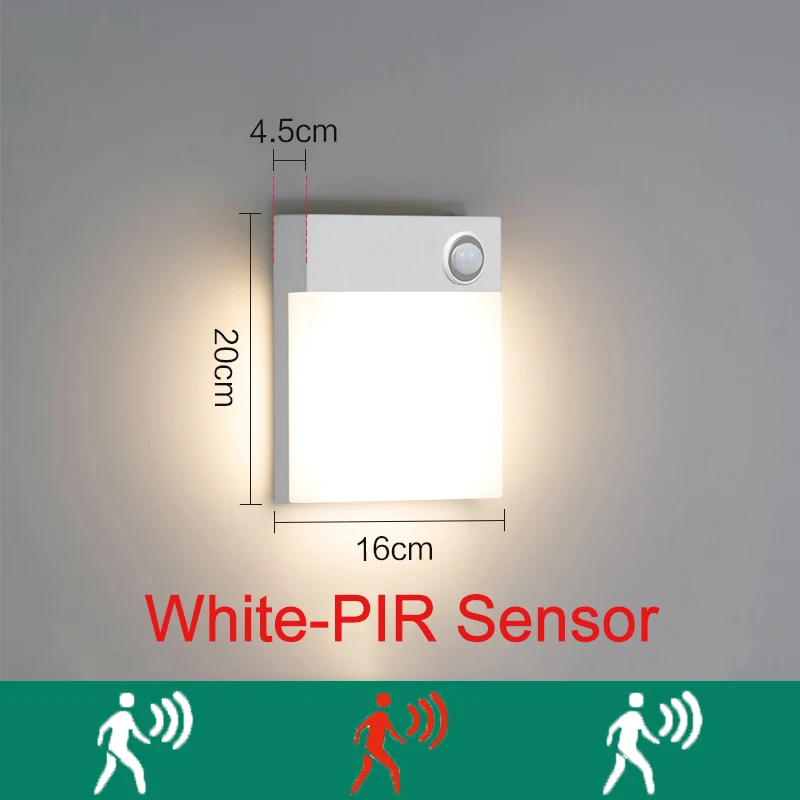 White-Motion Sensor 15 Вт настенный светильник, водонепроницаемый светильник для крыльца, современный светодиодный настенный светильник с датчиком движения PIR, уличный светильник для двора и сада AC90~ 260V ZBW0007 - Испускаемый цвет: White-Motion Sensor