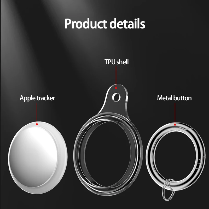 Protective Case Suitable For Airtags Locator Glacier Transparent GPS Sleeve Keychain Pendant Protect | Электроника