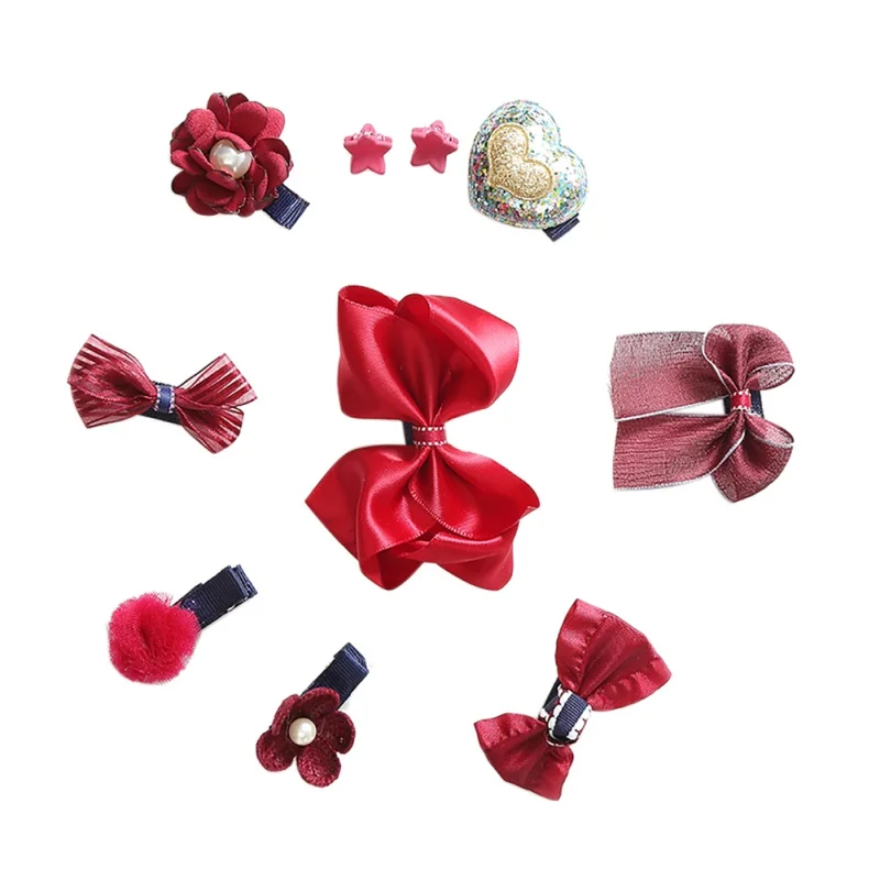 Новинка заколка для волос девочек детский набор заколок тканевая в виде бантика