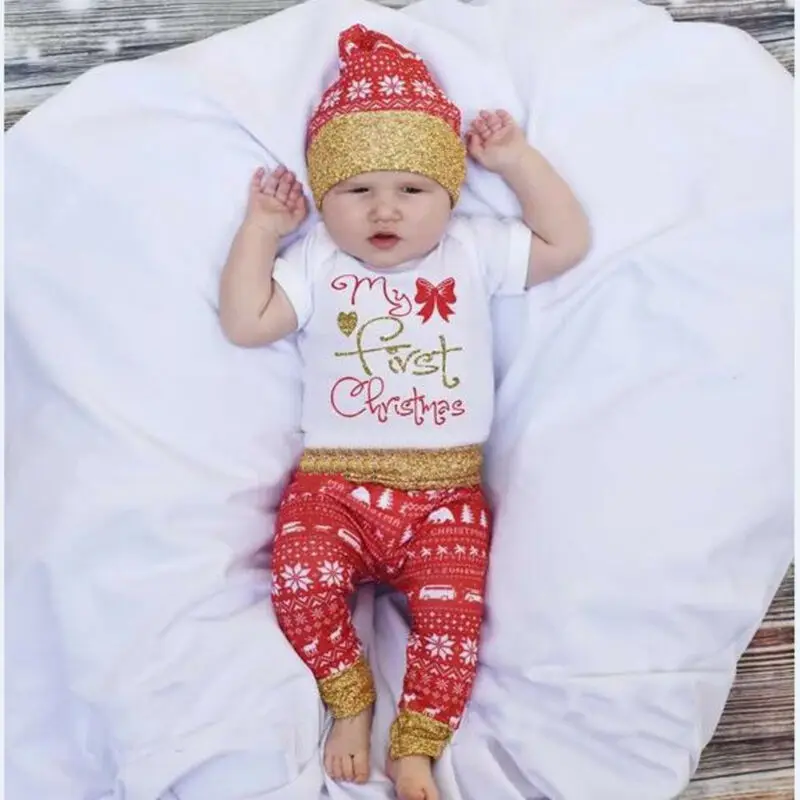 Рождественский спортивный комбинезон для маленьких мальчиков и девочек боди +