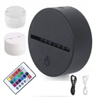 Acryl 3D Led ламповый светильник Tafellamp Nachtlampje Base Led 7 Kleur-Passen Abs Usb Afstandsbediening Verlichting аксессуары оптом