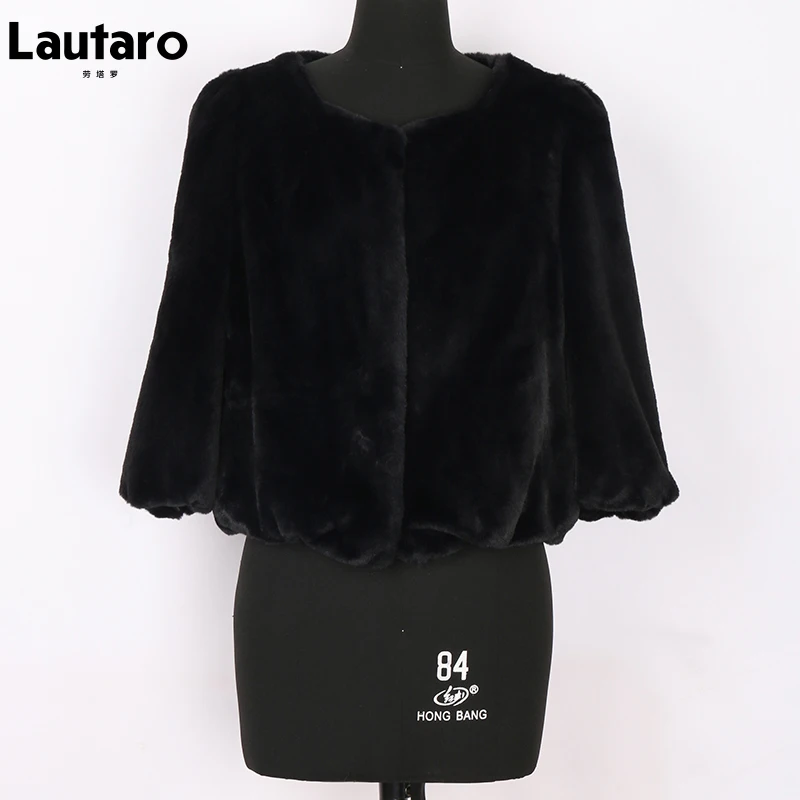 Lautaro Короткая розовая черная зеленая красная куртка из искусственного меха