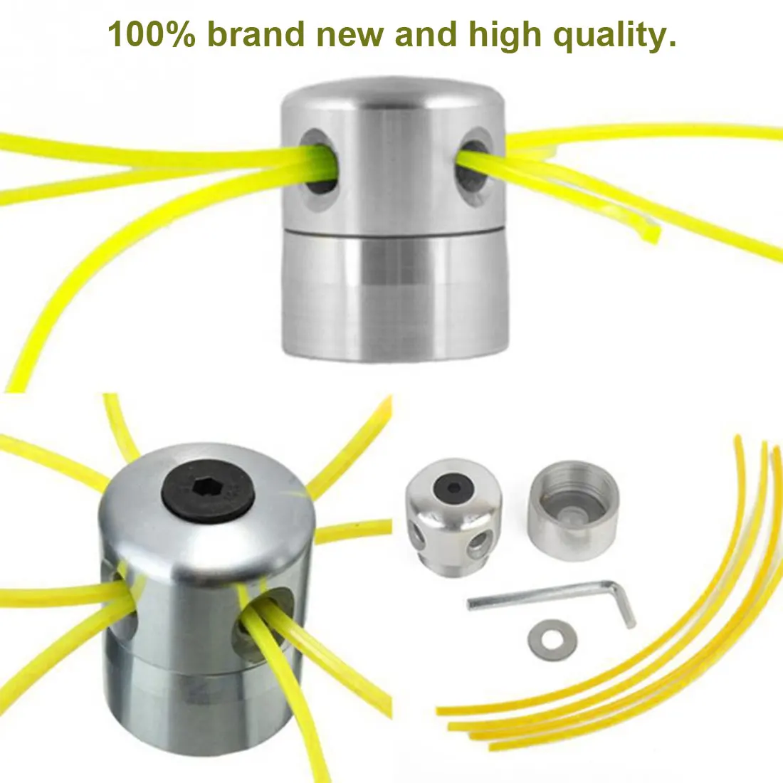 

Aluminum Grass Trimmer Head Brush Cutter Head For Strimmer Replacement Lawn Mower Accessories Cutting Line Head With 4 Lines