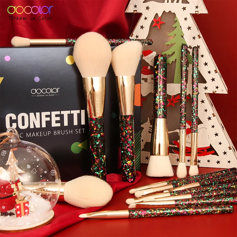 Docolor 14 шт. рождественские кисти для макияжа профессиональный набор кисточек