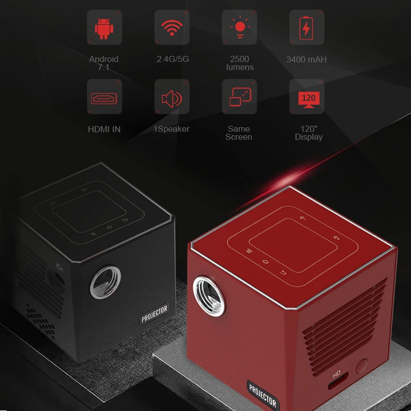 Мини DLP проектор TORA DOLA C90 Android 7.1.2 с Wi Fi для домашнего кинотеатра портативный