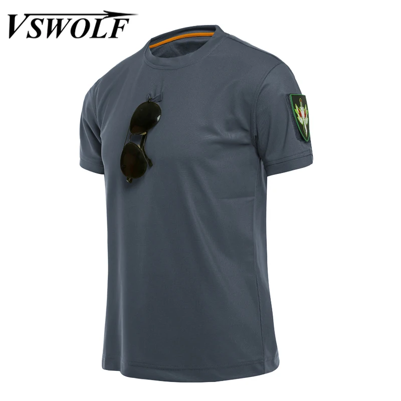 Мужская армейская тактическая футболка в стиле милитари быстросохнущая летняя