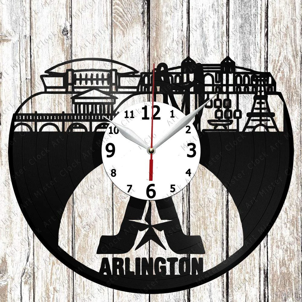 

Arlington Vinyl Record Wall Clock Home Art Decor Unique Design Handmade Original Gift Vinyl Clock Black Exclusive Clock Fan Art