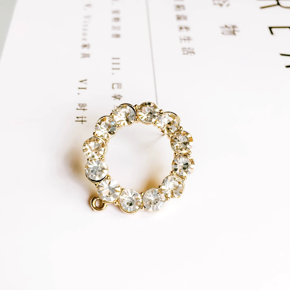 ZEROUP rhinestone crystal KC Позолоченные Круглые серьги-гвоздики аксессуары для ушей компоненты ювелирных изделий Diy материал ручной работы 4 шт