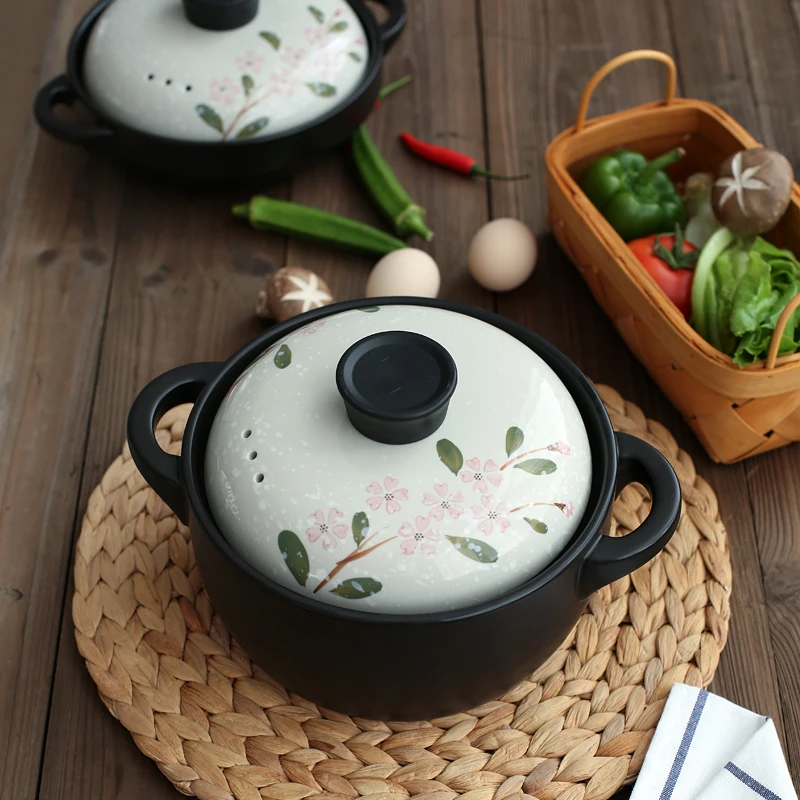 Кастрюля в японском стиле с изображением снега вишни сакуры домашняя