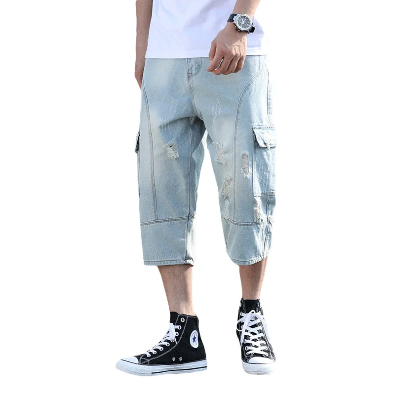 

Big yards personality fashion leisure pants in the seven cent cent new shallow men jeans pants trend