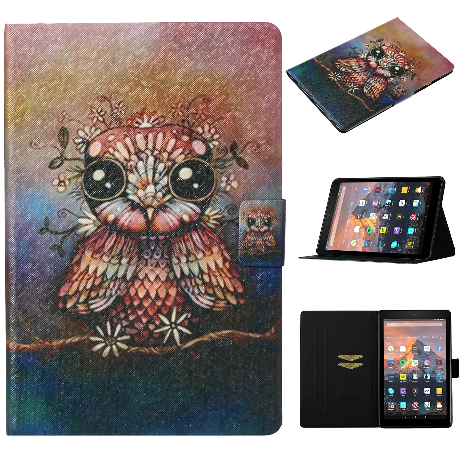 Чехол для Coque Amazon Kindle Paperwhite 6 0 дюймов цветок Сова из искусственной кожи чехол 1 2 3 4