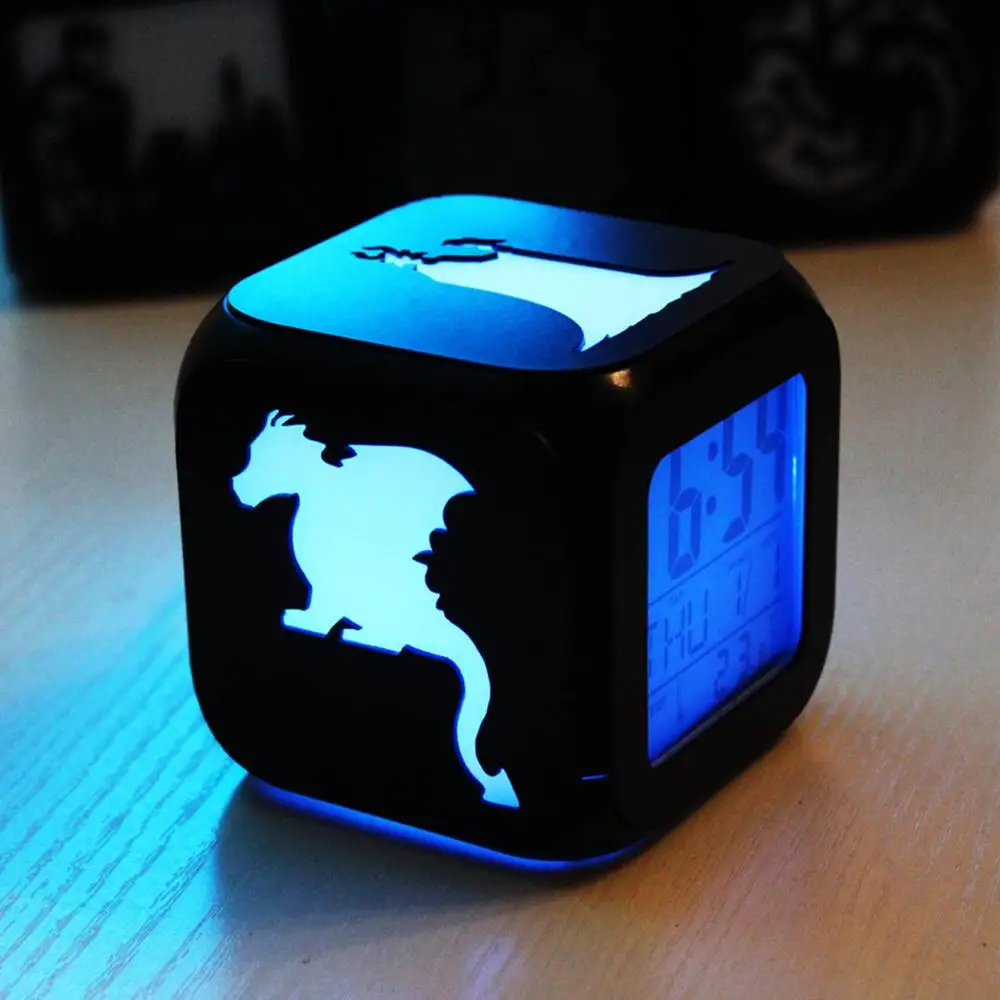 3D летающий дракон светодиодный цифровой будильник с usb портом настольные