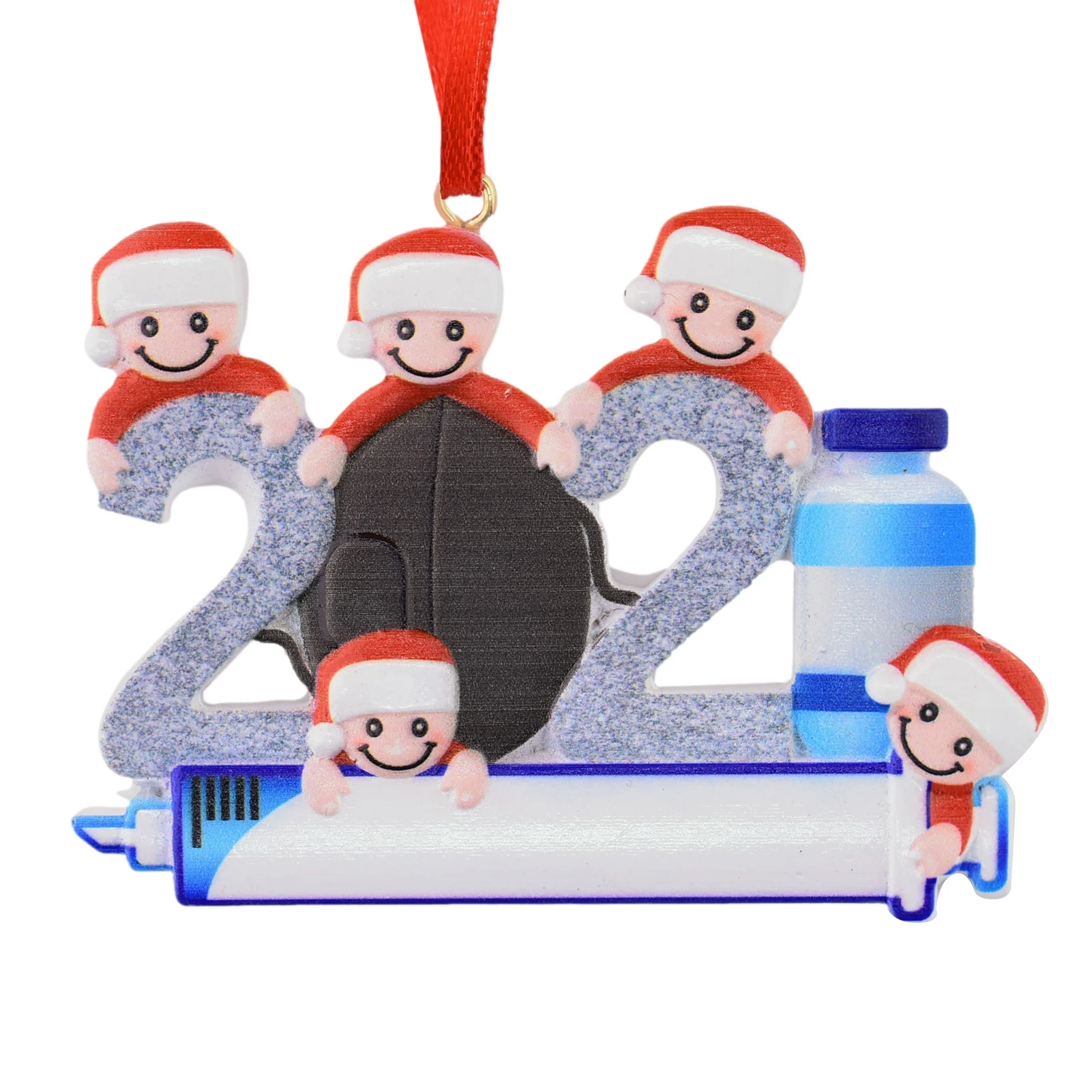 

2021 New Year Christmas Personalized Family Pendant Resin DIY Ornaments For Christmas Tree Hanging Pendant Decor