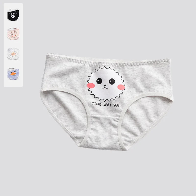 Трусики norns женские с мультяшным принтом хлопковые дышащие средней посадки мешок