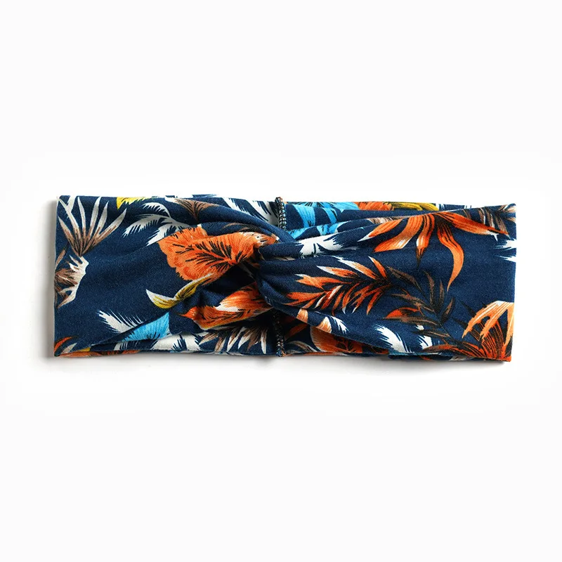 

Floral Print Hair Bands Women Headbands Vintage Hair Accessories Girls Cross Turban Hair Bands Headwrap