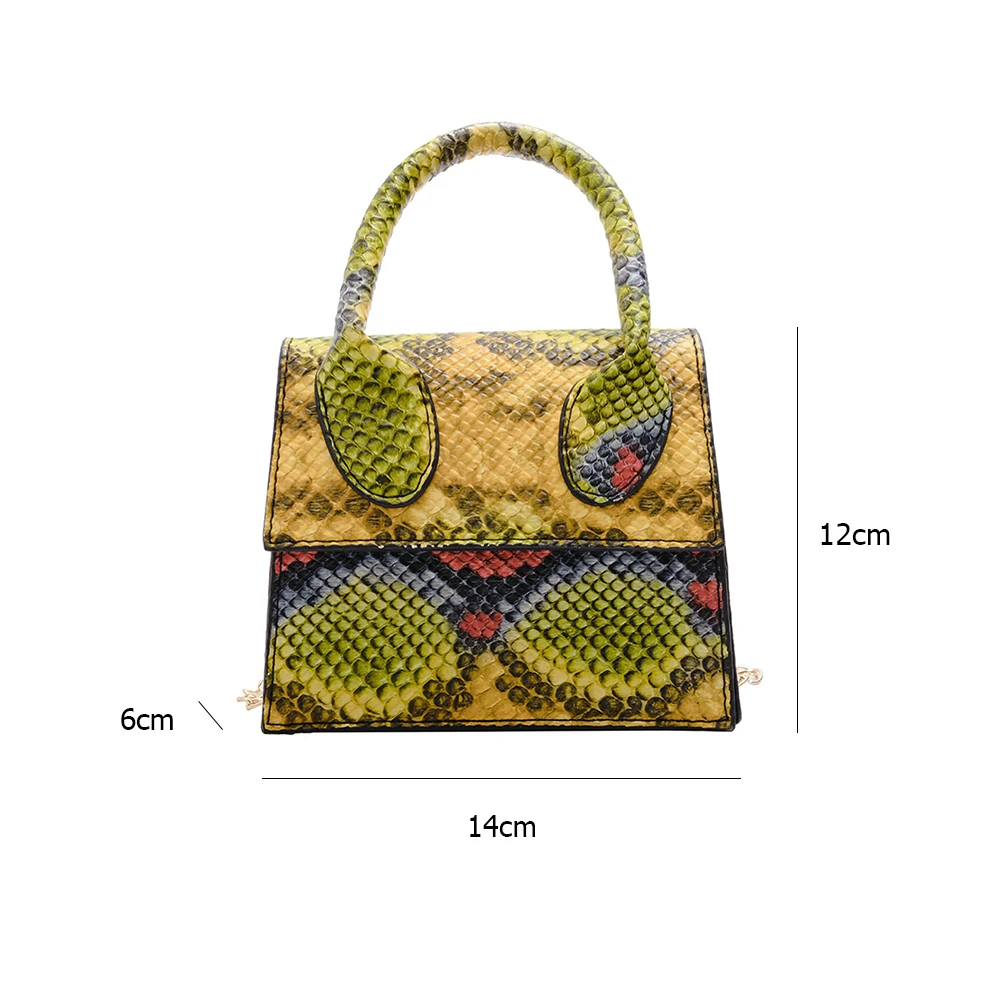 

Popular Simple Female Daily Bag Fashion Snake Skin Women Shoulder Handbag Totes PU Mini Chain Crossbody Bags