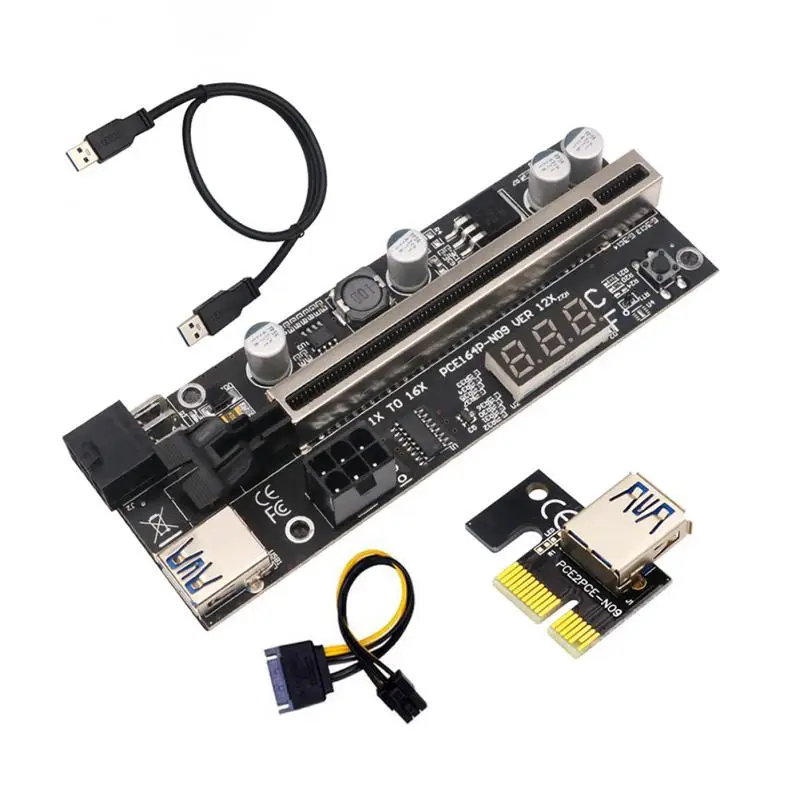 

1/2/3/6 шт. TISHRIC PCIE Riser 009S Plus, Удлинительный кабель для видеокарты, адаптер PCI Express Riser 009S PCIE X16, Райзер для майнинга