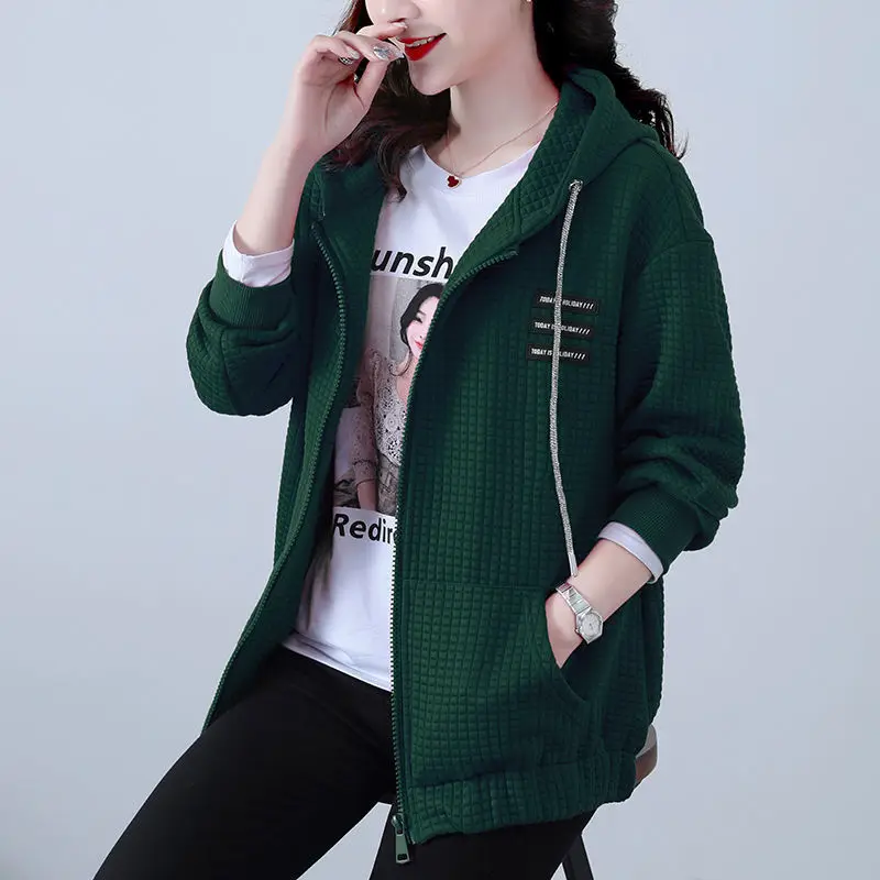 Женская куртка с капюшоном розово-Красная спортивная весна-осень 2022 | одежда