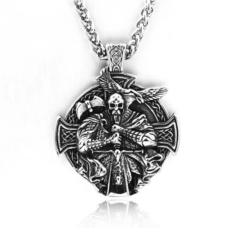 Модное изысканное мужское ожерелье с кулоном в виде молота Тора Северной