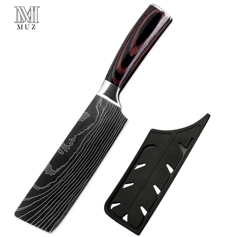 Новый стиль 7 ''японский нож шеф повара Santoku из нержавеющей стали имитация