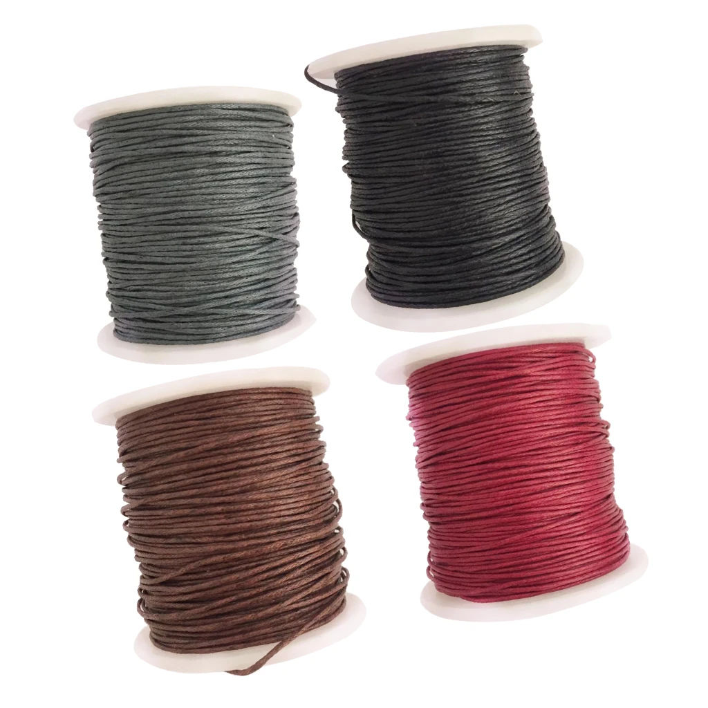 Вощеный шнур из хлопчатобумажной нити 4 рулона для украшения кисточек