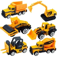 1 pcs funny mini diecast car construction vehicle engineering car excavator dump roller truck model toys for children adult gift