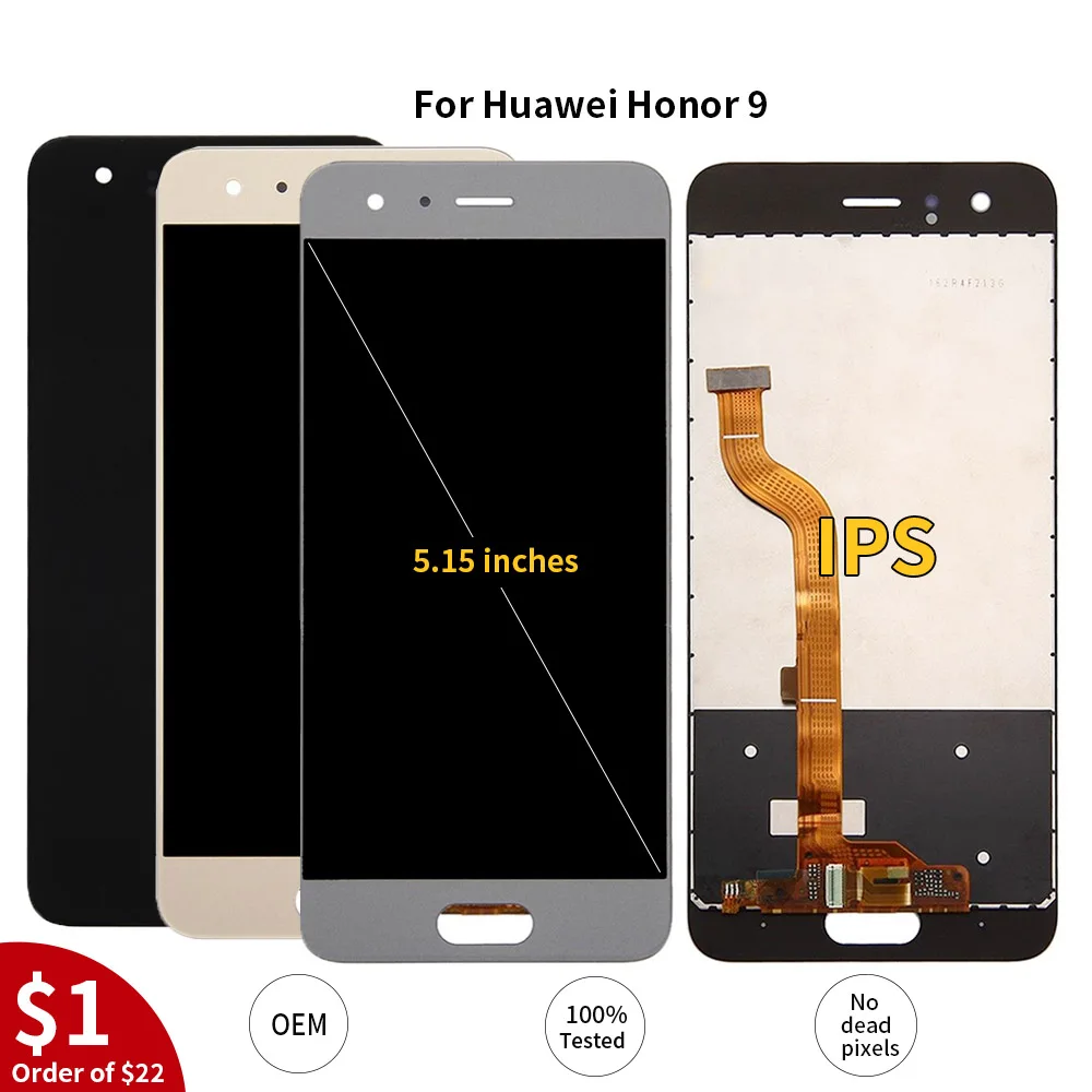 Для huawei Honor 9 STF L09 AL10 AL00 ЖК дисплей кодирующий преобразователь сенсорного экрана в