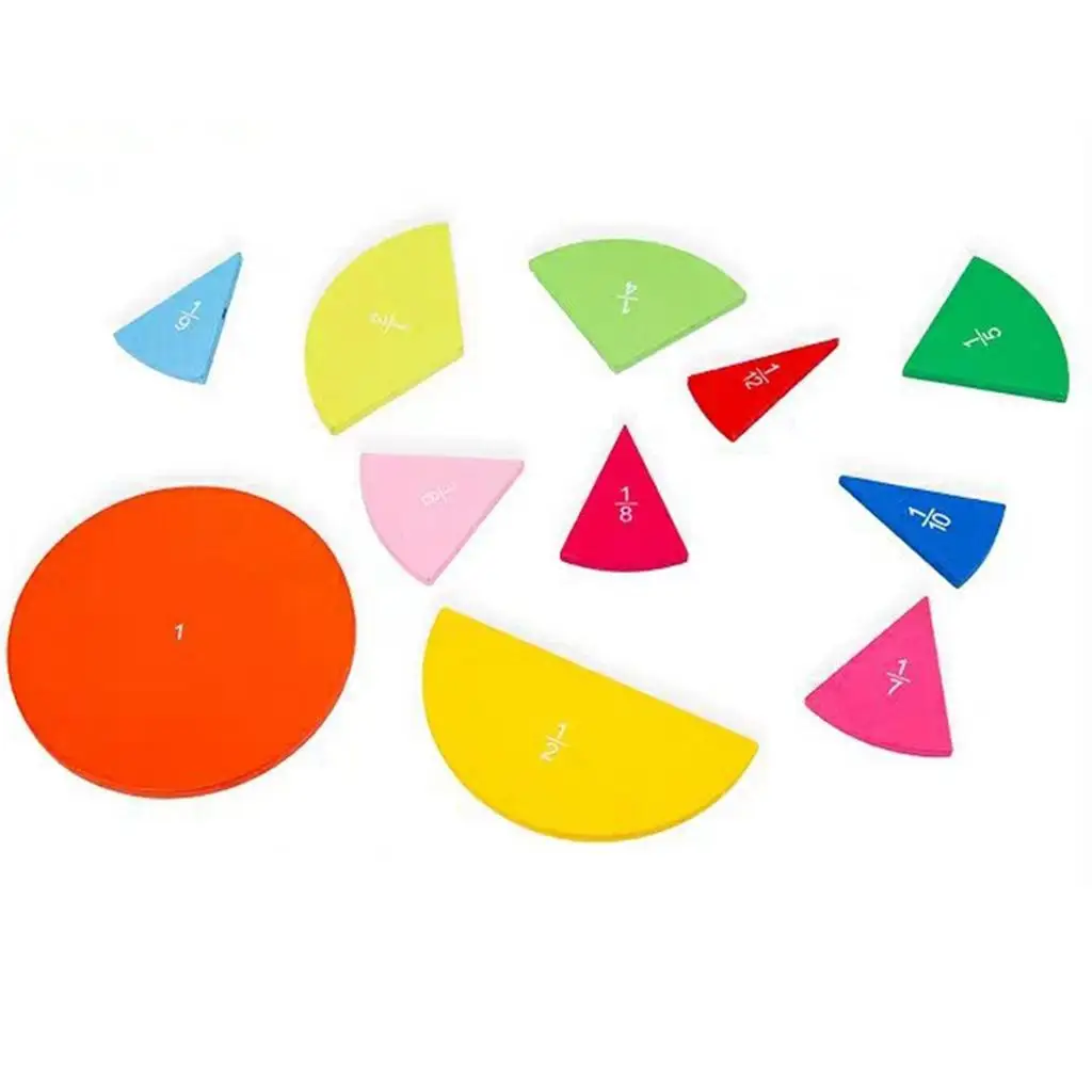 

Wooden Math Fraction Blocks Fraction Manipulatives Fraction Circles for Kids Children