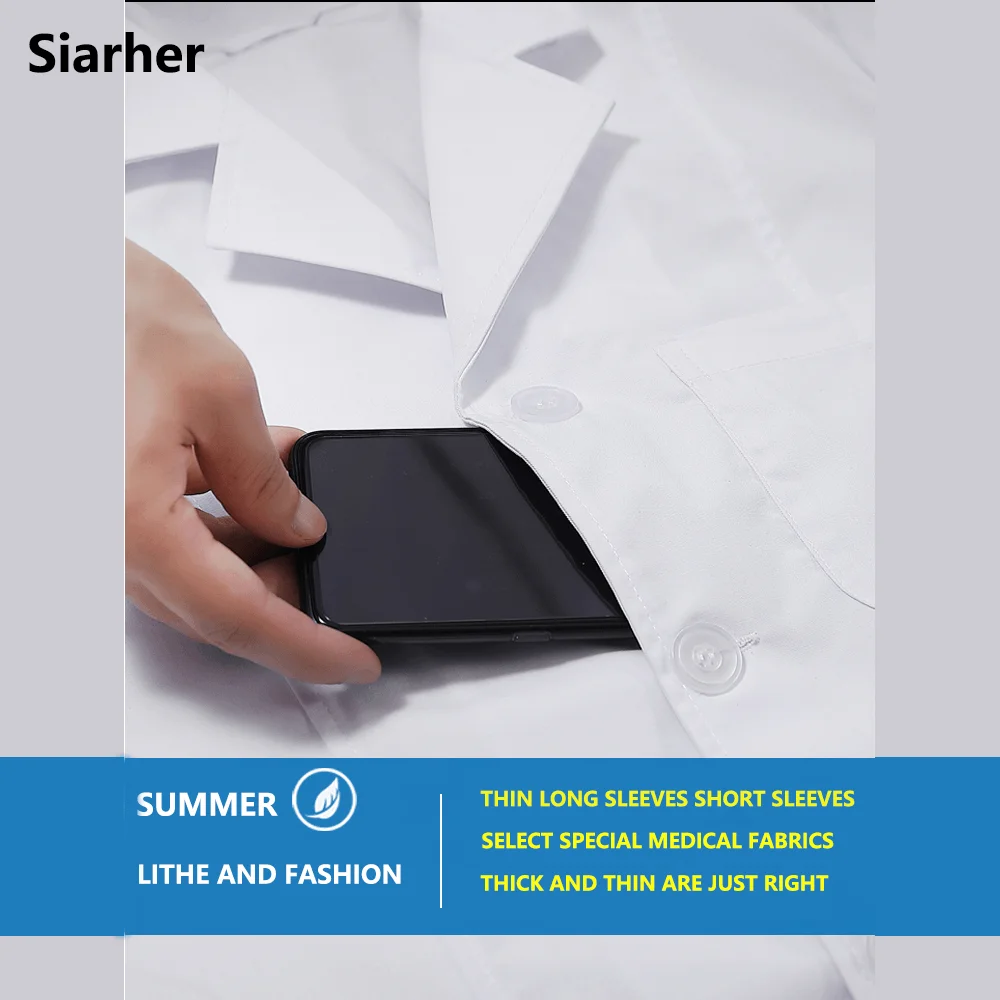 Женские и мужские белые пальто лаборатории в больнице тонкий медсестра