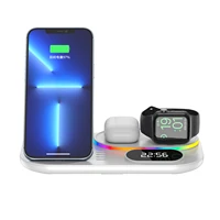 sanchyi new 3 in 1 wireless charger folding clock rbg lamp quick charging multi functional wireless charging