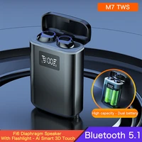 m7 tws wireless headphones bluetooth v5 1 earphone 4800mah dual batteries led charging case stereo headset mini earbuds with mic